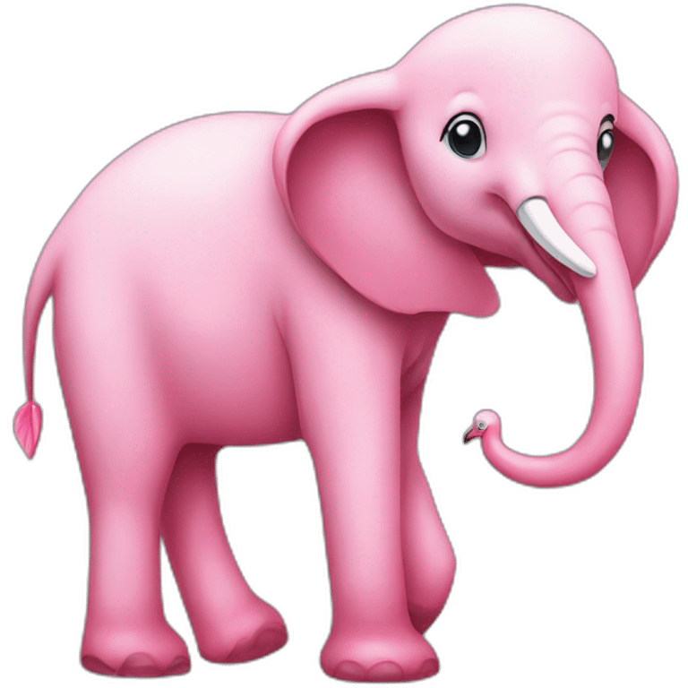 elephant flamingo cross emoji