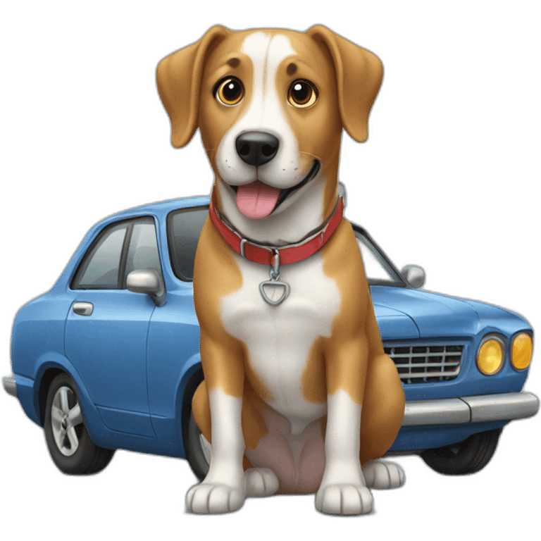 dog with car emoji