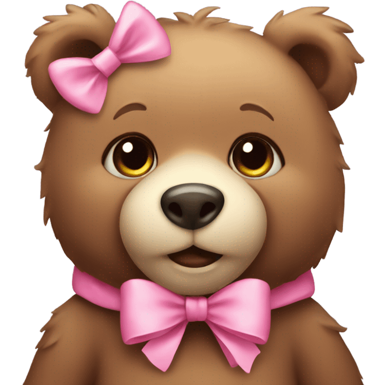 cute bear with pink bow emoji