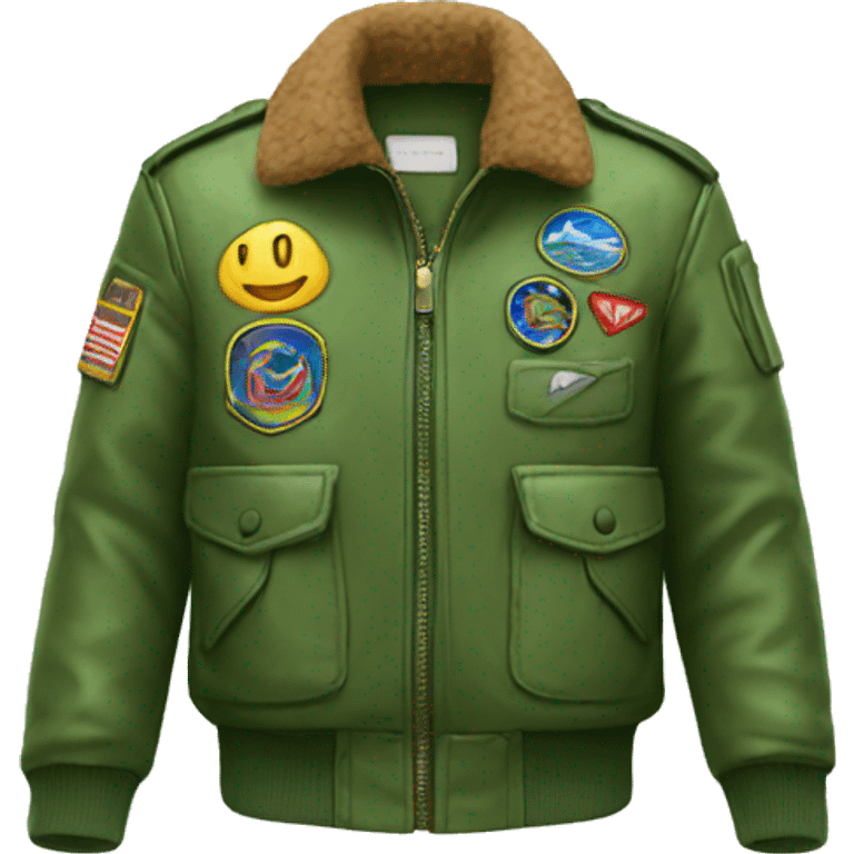 Green aviator jacket emoji