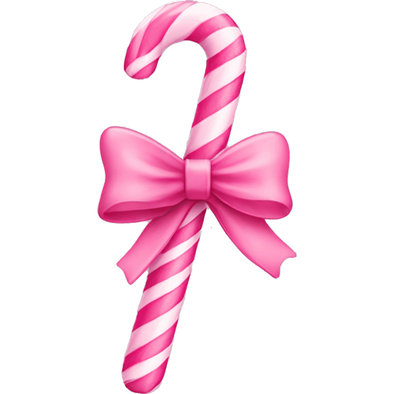 Light pink candy canes, with pink bow on it emoji