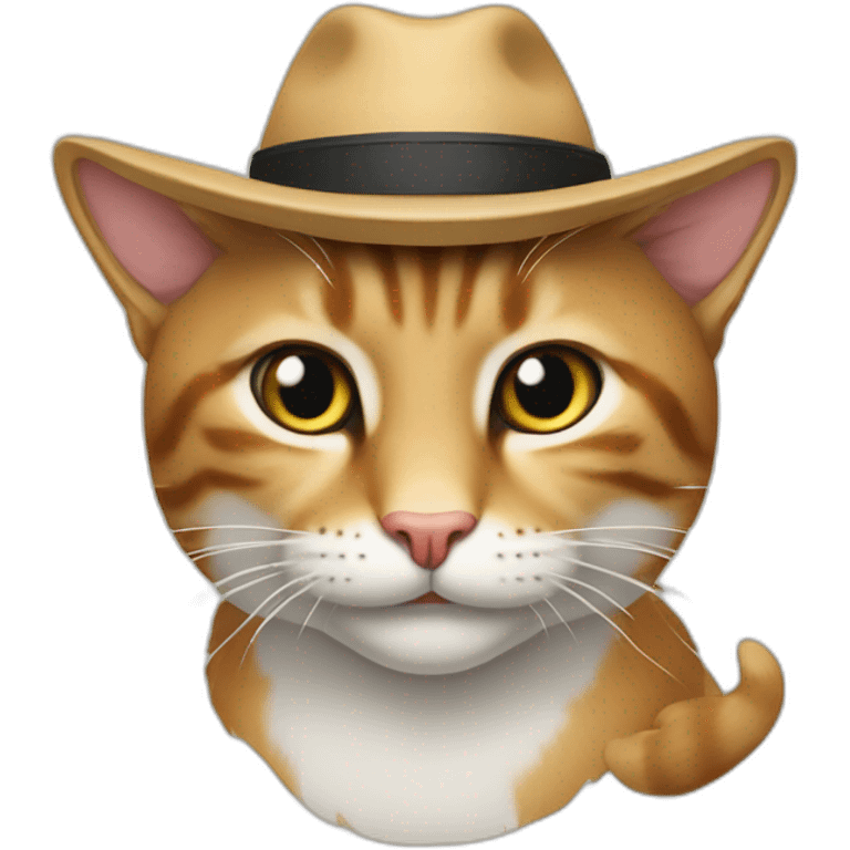 um gato de chapéu emoji