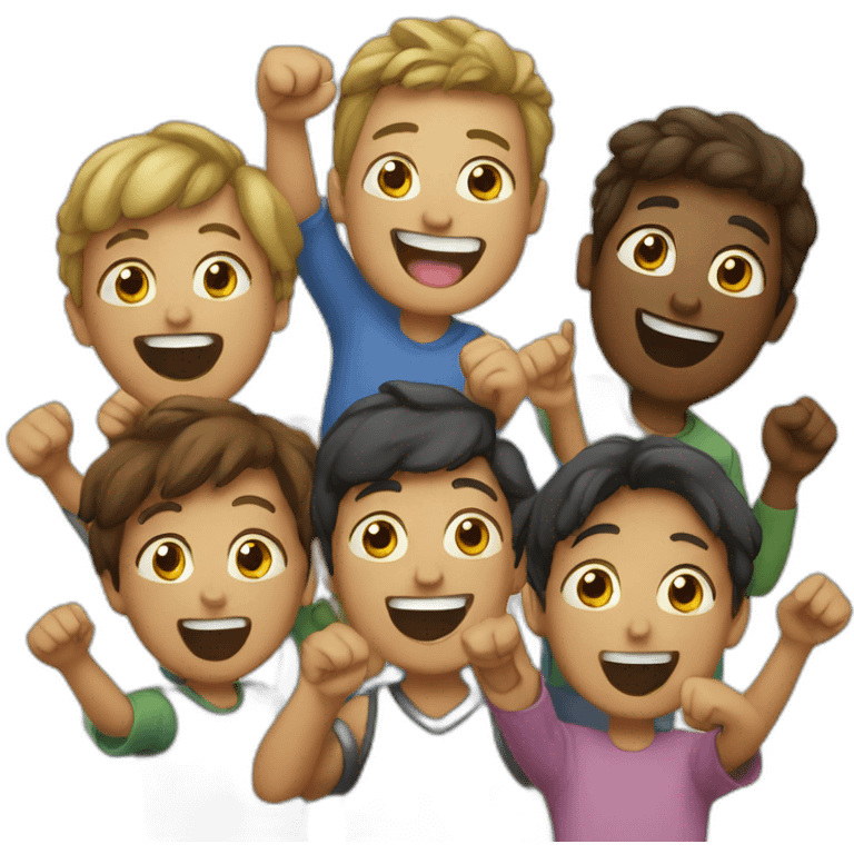 group of people celebrating emoji