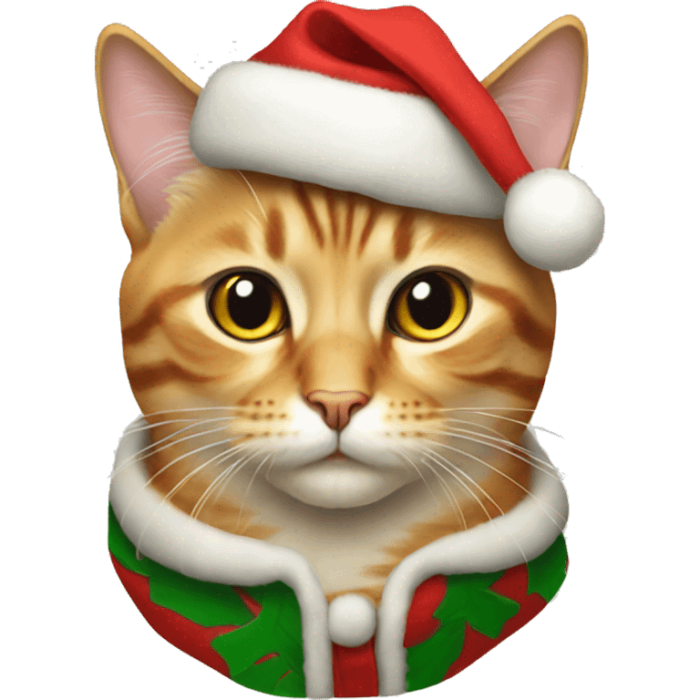 cat wearing christmas coat emoji