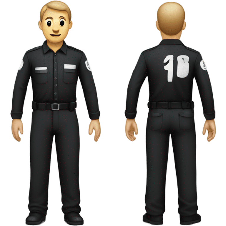 a prisoner in a black uniform emoji