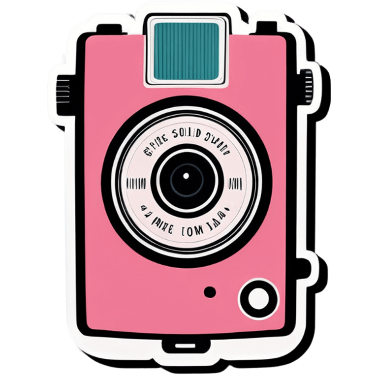 Pink vintage camera emoji