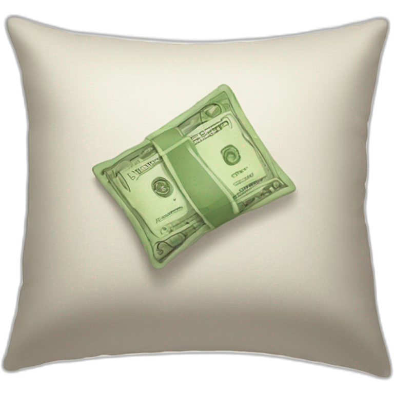 pillow with money on it emoji