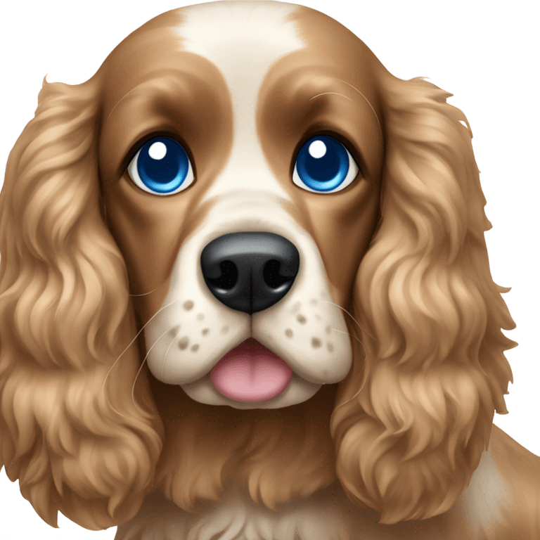 Cocker spaniel dog with blue eyes emoji