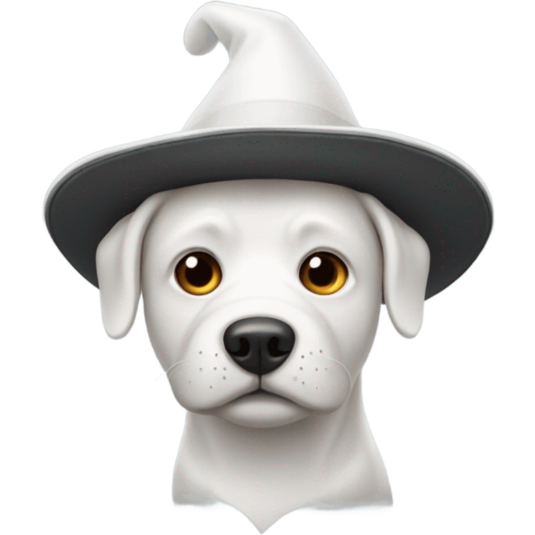 Dog with pointy white hat on emoji