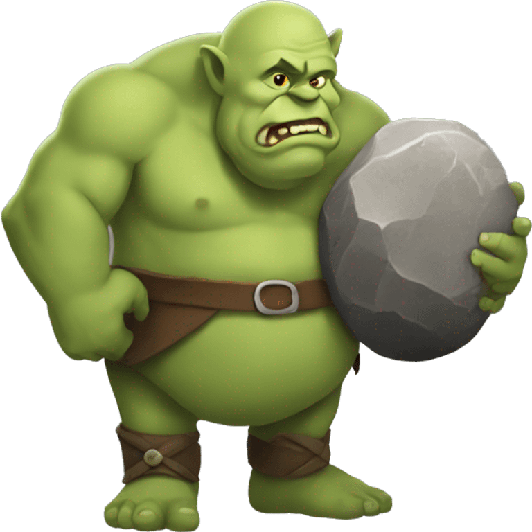 ogre holding round big stone emoji