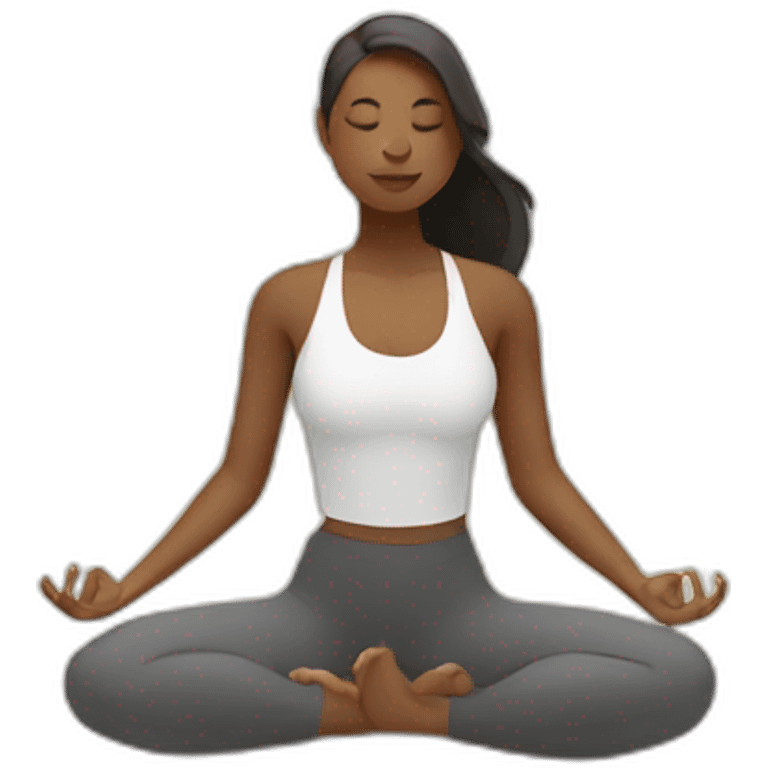 a women doing yoga and marketing emoji