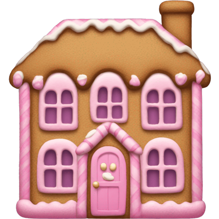 A pink gingerbread house emoji