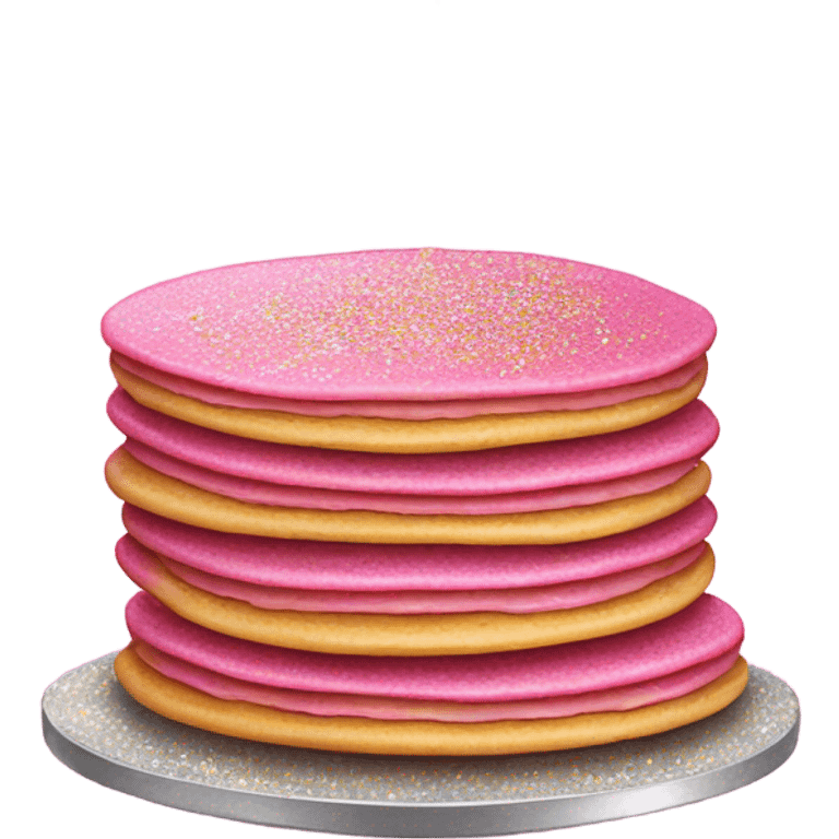 1 stack of pancakes that are pink with glitter  emoji