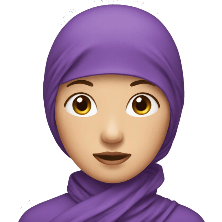 asian lady in purple head scarf emoji