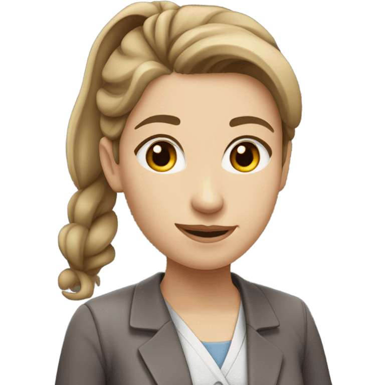 femail young biology professor with light brown hair at the ponytail and white skin emoji