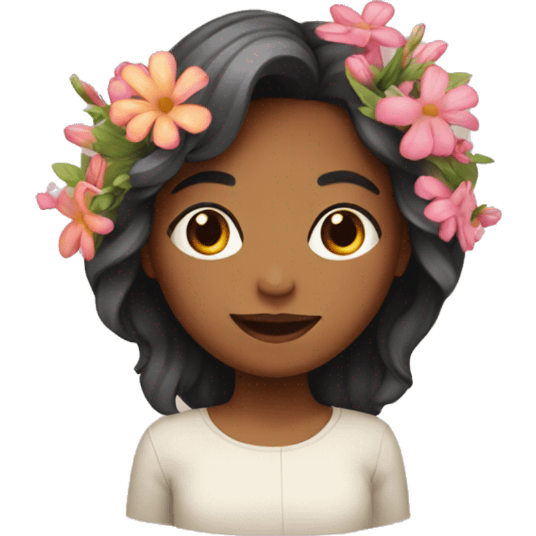 Girl with flowers emoji