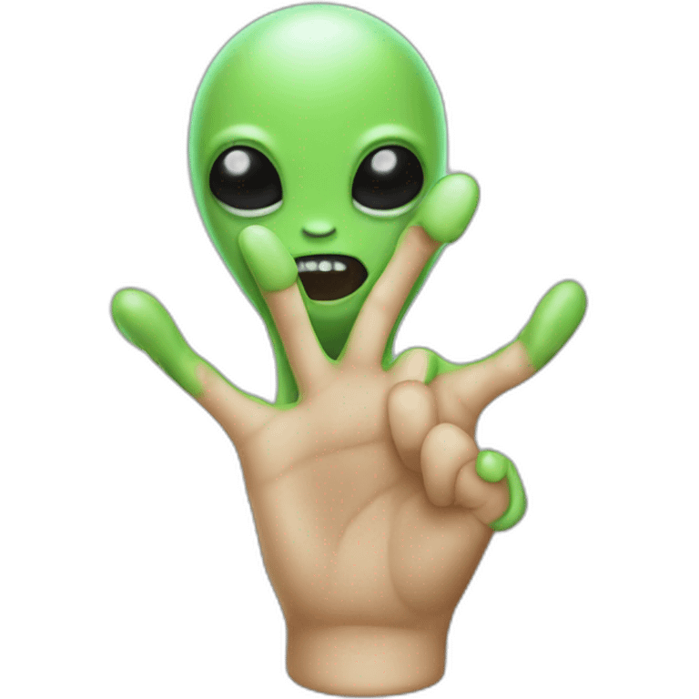 alien three finger emoji