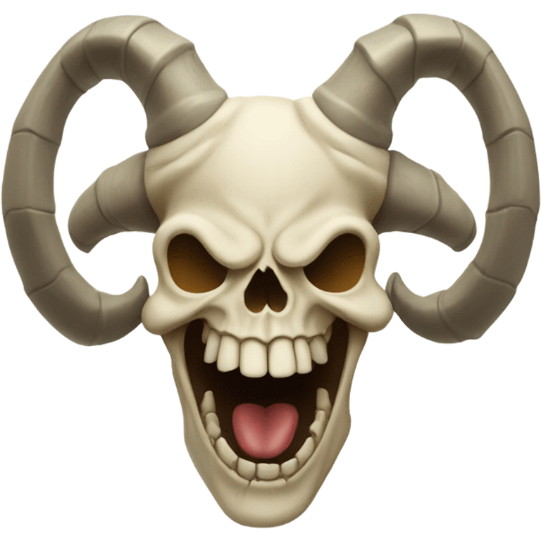 Laughing skull with horns emoji