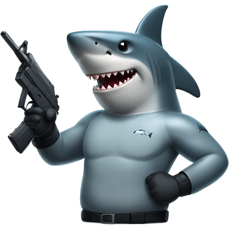 Shark and gun emoji