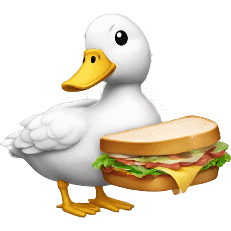 Pato con un sándwich  emoji