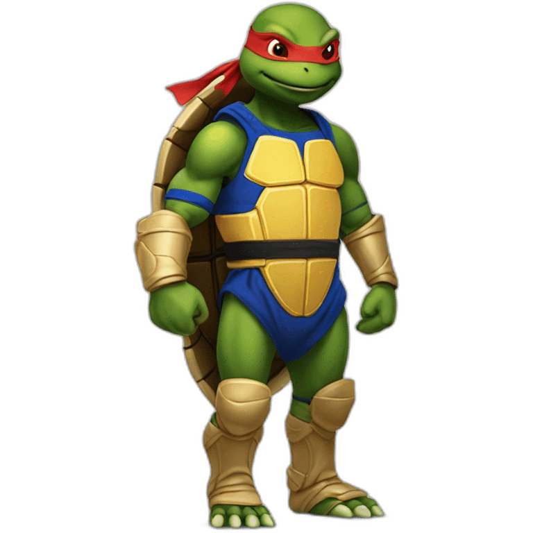 ninja turtle wearing a golden state jersey emoji