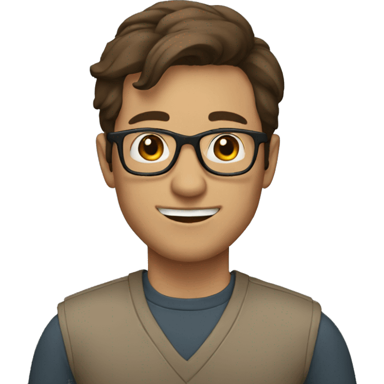 man with glasses and brown hair emoji