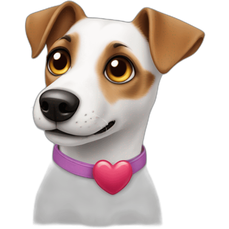 Jack russel with Heart-Shaped Eyes emoji