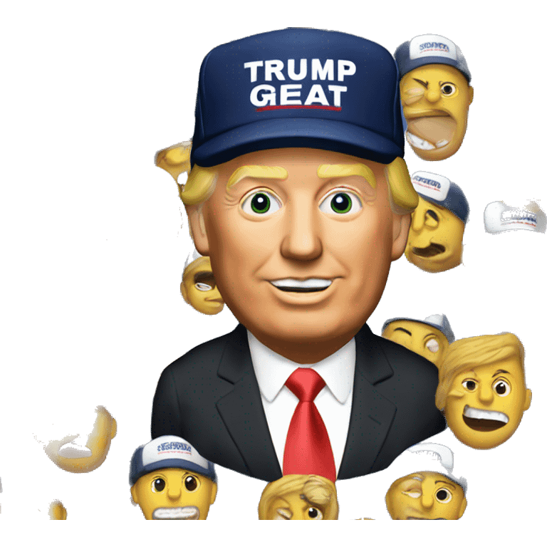 Trump wearing a hat saying make America great again emoji