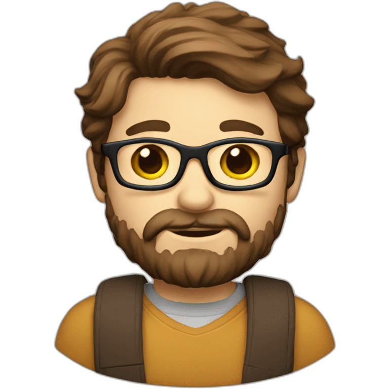 brown haired nerd with beard emoji