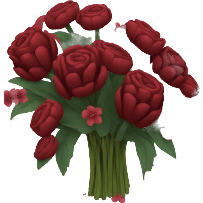 Bouquet of dark red flowers  emoji