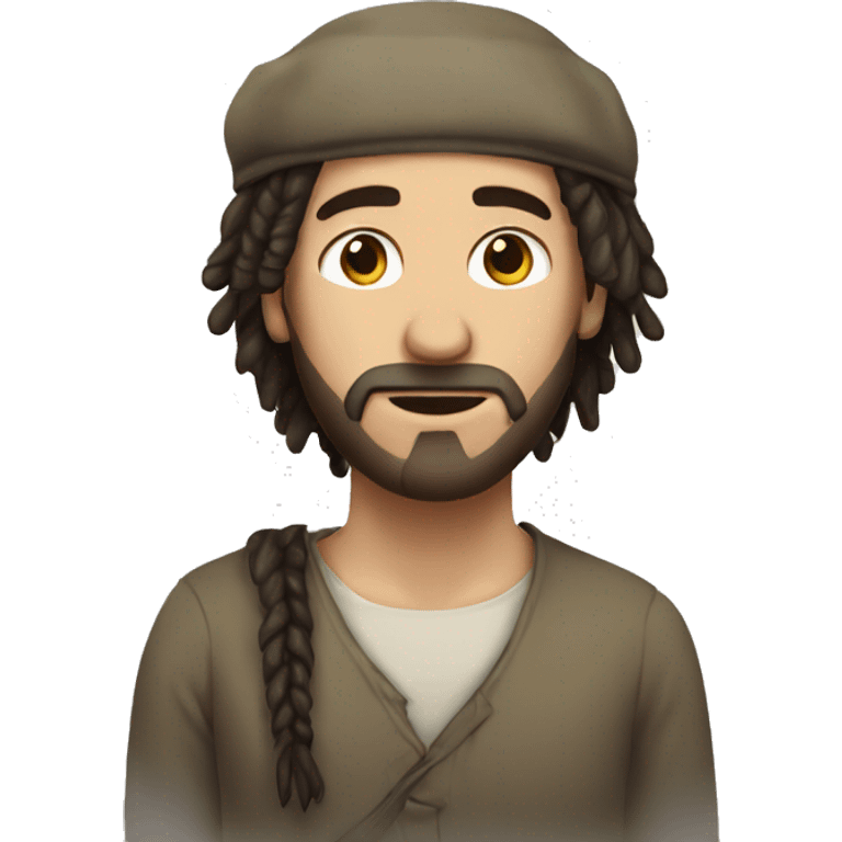 A white man with no beard and no mustache, with dread locks wearing a kippa emoji