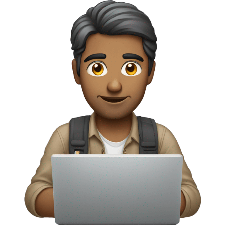 indian guy working on a laptop emoji