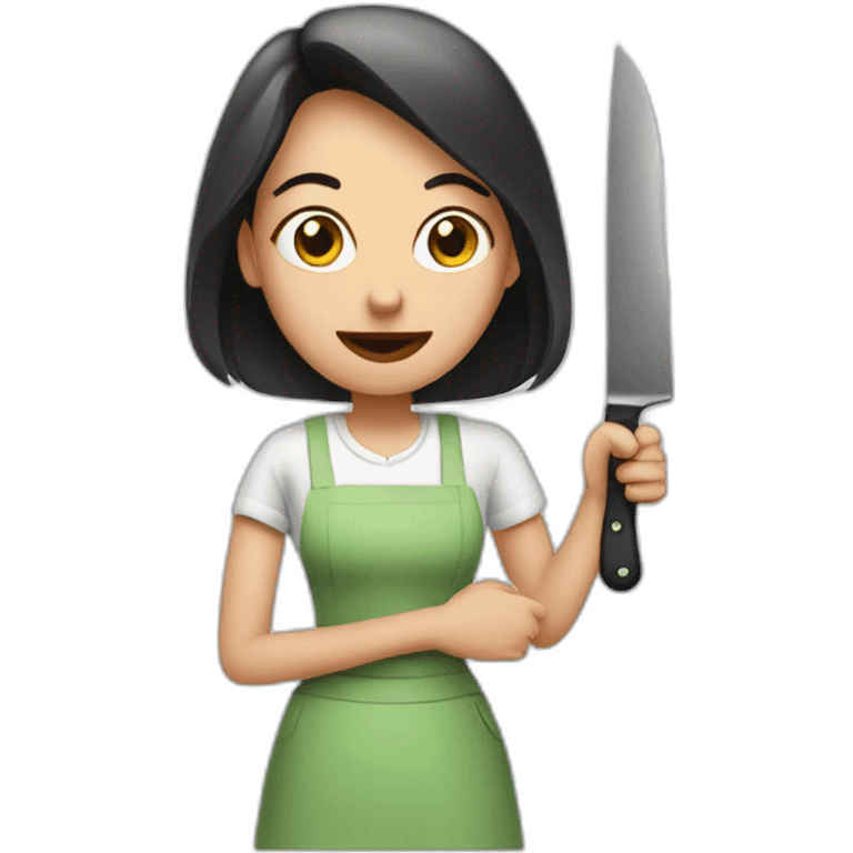 housewife with knife emoji