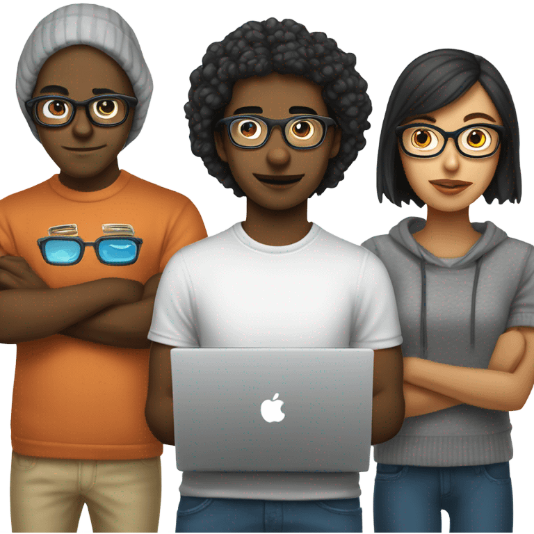 a group of white nerdy programmers emoji