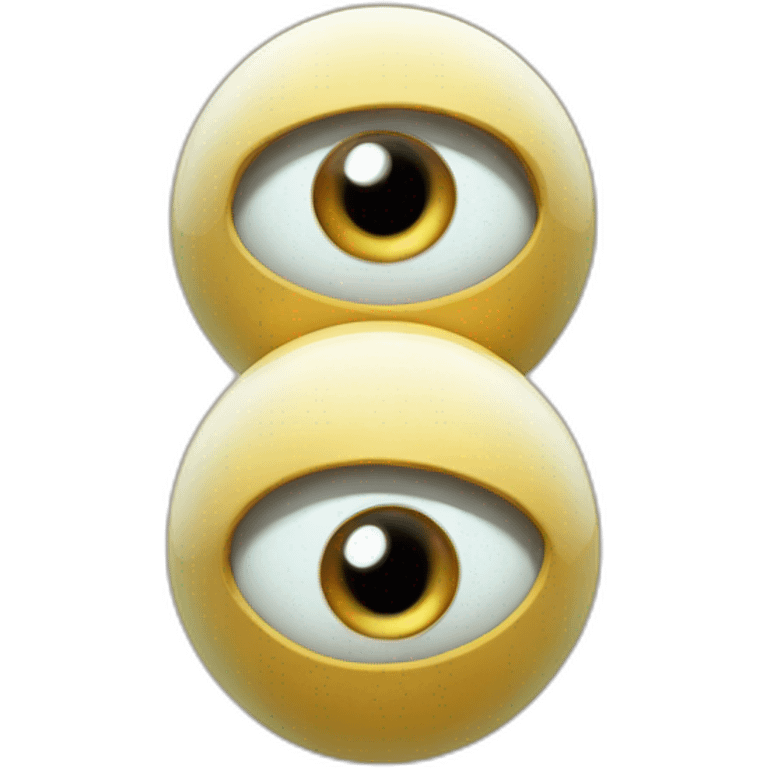 3d sphere with a cartoon highfalutin skin texture with big courageous eyes emoji