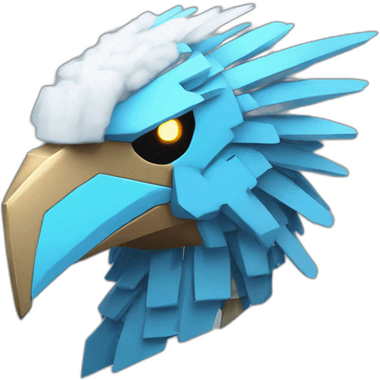 Minecraft Articuno Cyberpunk Head emoji