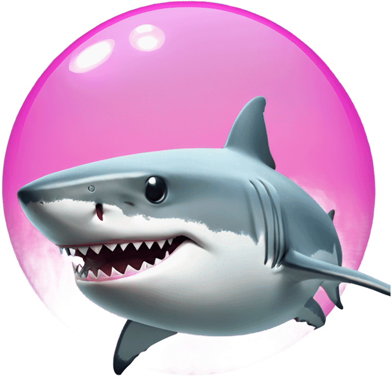 Great white shark that looks like a disco ball with long eyelashes and a pink bow  emoji