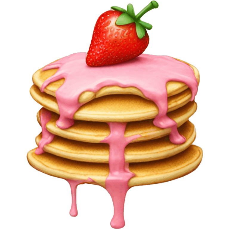 Pancake with strawberry frosting  emoji