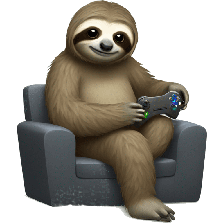 Lazy sloth playing xbox emoji