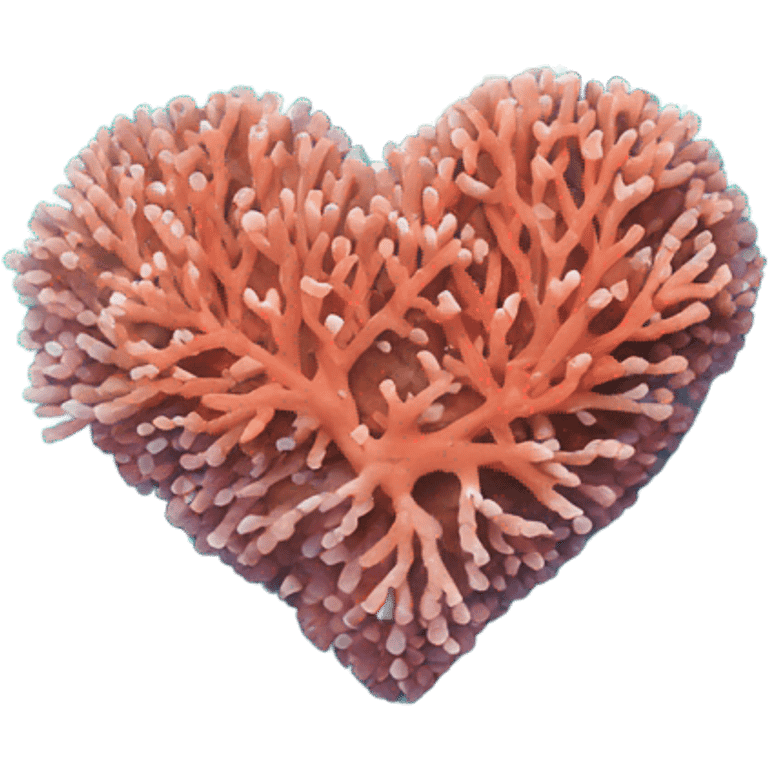 Coral reef in a the shape of a heart emoji