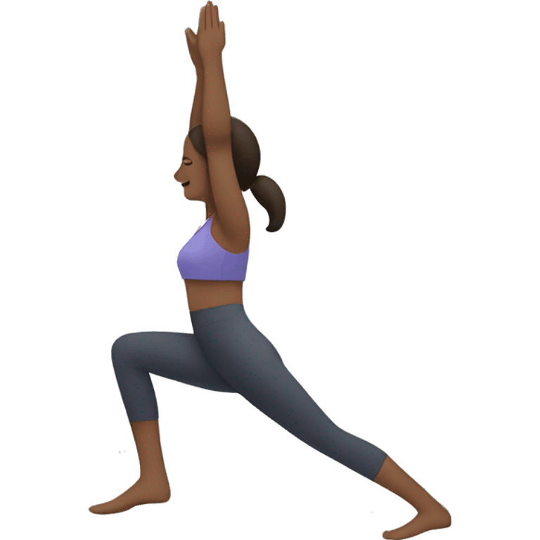 Mujer haciendo trikanasana emoji