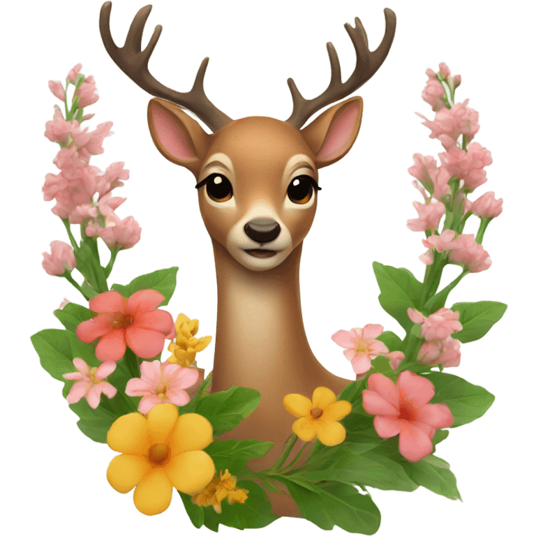 Deer with flowers emoji