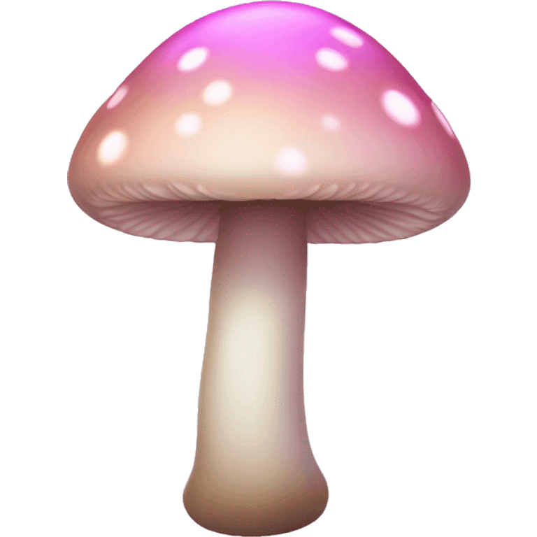 Pastel Pink Mushroom "A pastel pink mushroom with a glowing cap, glittery spots, and a faint magical glow spreading around its base." emoji