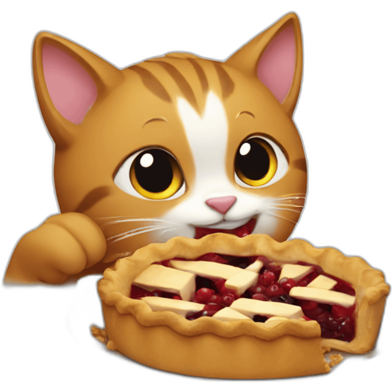 Cat eating pie emoji