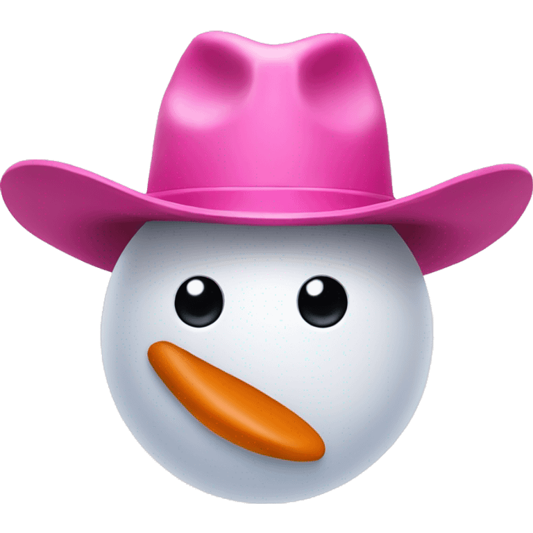 Snowman with pink cowboy hat emoji