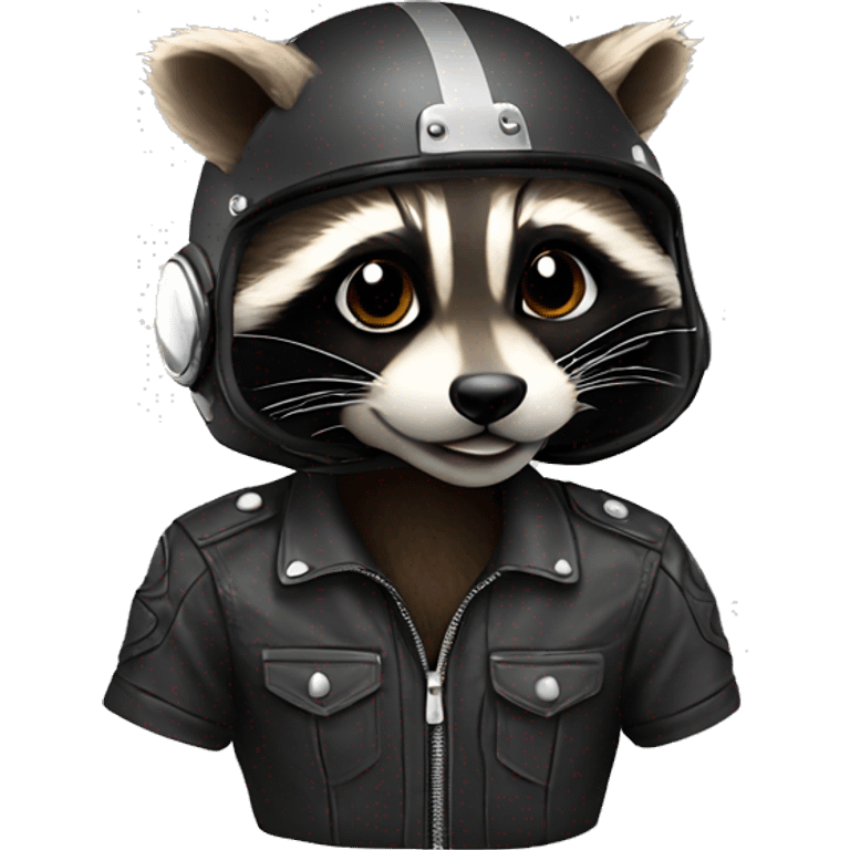 raccoon in a motorcycle helmet emoji