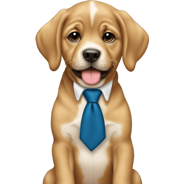 Puppy wit tie emoji