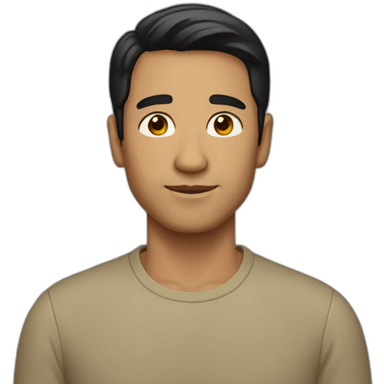 man, short black hair, tan emoji