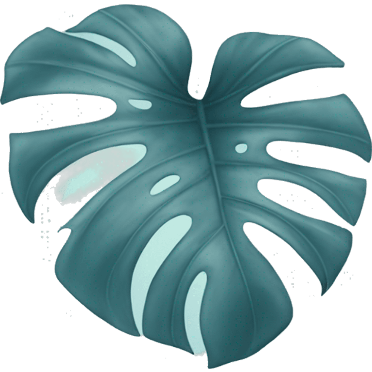 pastel blue Monstera deliciosa  emoji