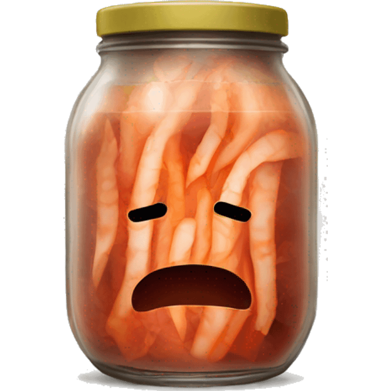 fermented kimchi in a jar. no face. emoji